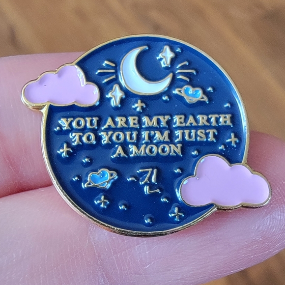 Jewelry - *2 for $13* "You're My Earth To You I'm Just a Moon" BTS Moon Song Lyrics Pin